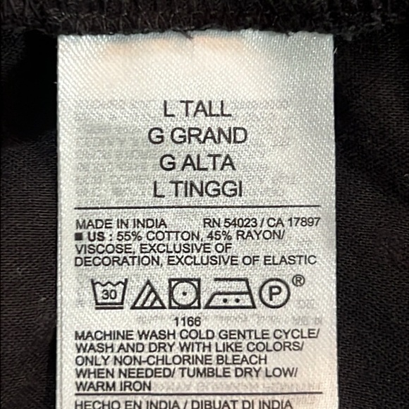 Old Navy Maxi Dress L Tall Black Embroidered Square Ruffle Textured Boho Peasant - Picture 14 of 14